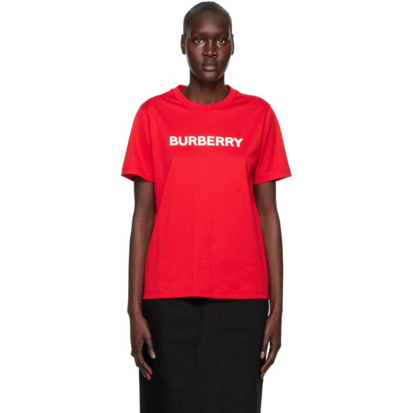 버버리 버버리 Burberry Red Printed T-Shirt 231376F110010