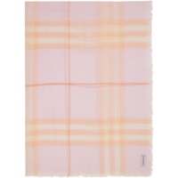 버버리 Burberry Pink Check Wool Scarf 241376F028032