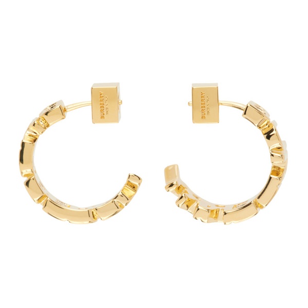버버리 버버리 Burberry Gold Logo Hoop Earrings 231376F022001