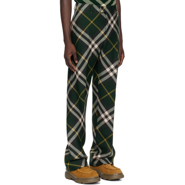 버버리 버버리 Burberry Green Check Trousers 241376M191009