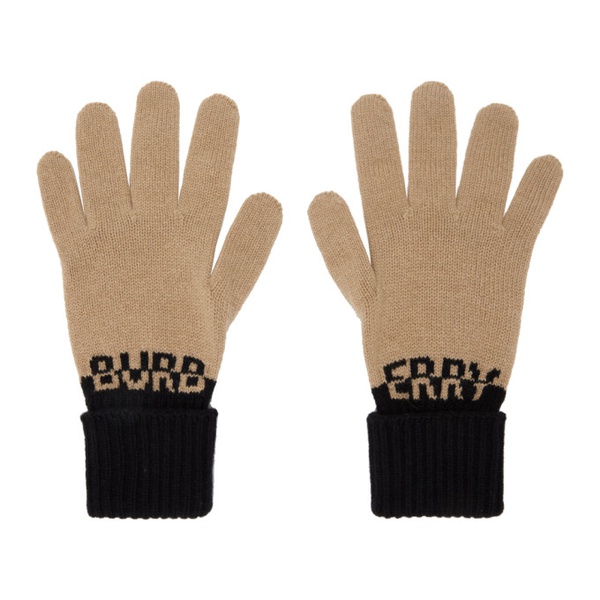 버버리 버버리 Burberry Tan Cashmere Gloves 222376M135003