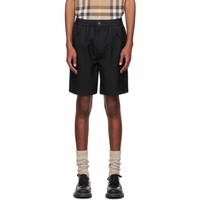 버버리 Burberry Black Wool Shorts 222376M193001