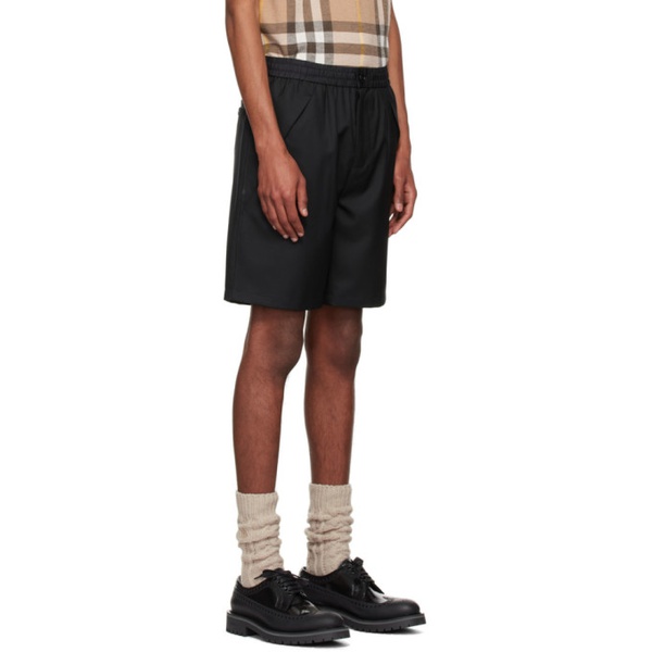버버리 버버리 Burberry Black Wool Shorts 222376M193001