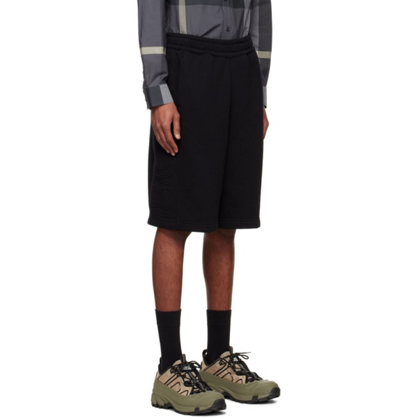 버버리 버버리 Burberry Black Cotton Shorts 221376M191012