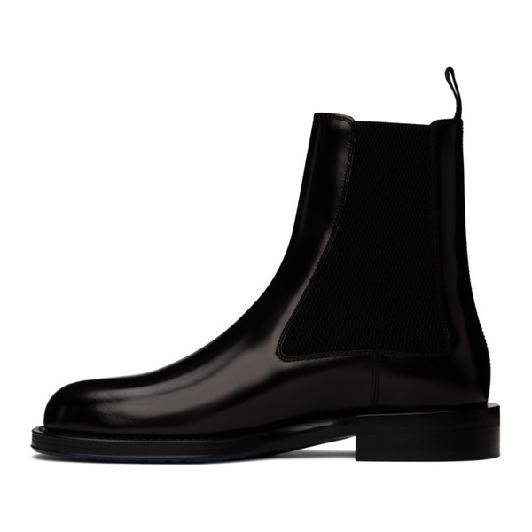 버버리 버버리 Burberry Black Leather Tux High Chelsea Boots 241376M223013