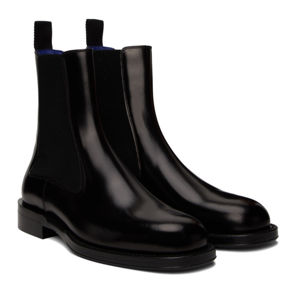버버리 버버리 Burberry Black Leather Tux High Chelsea Boots 241376M223013