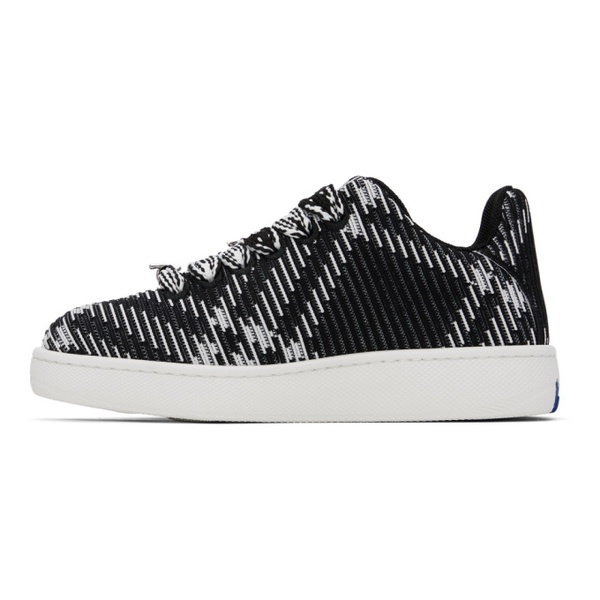 버버리 버버리 Burberry Black & White Check Knit Box Sneakers 241376M237007