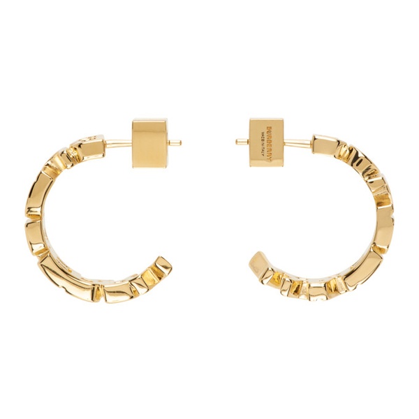 버버리 버버리 Burberry Gold Logo Hoop Earrings 232376F022002