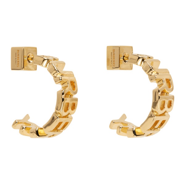 버버리 버버리 Burberry Gold Logo Hoop Earrings 232376F022002
