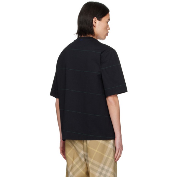 버버리 버버리 Burberry Black Striped T-Shirt 241376M213009