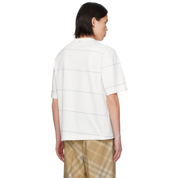 버버리 버버리 Burberry White Striped T-Shirt 241376M213010