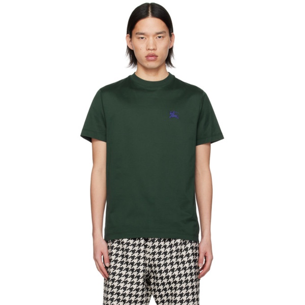 버버리 버버리 Burberry Green Embroidered T-Shirt 241376M213021