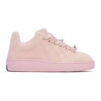 버버리 Burberry Pink Check Knit Box Sneakers 241376F128004