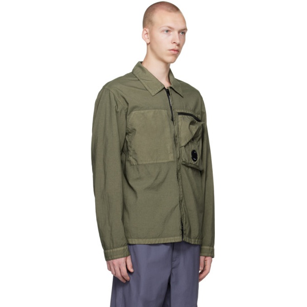  C.P.컴퍼니 C.P. Company Green Garment-Dyed Shirt 231357M180053