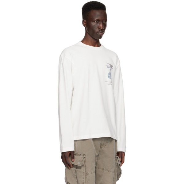  C2H4 White Printed Long Sleeve T-Shirt 241299M213010