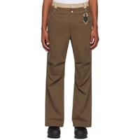 C2H4 Brown Double Waist Trousers 232299M191009