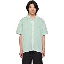 C2H4 Green Layered Shirt 231299M192009