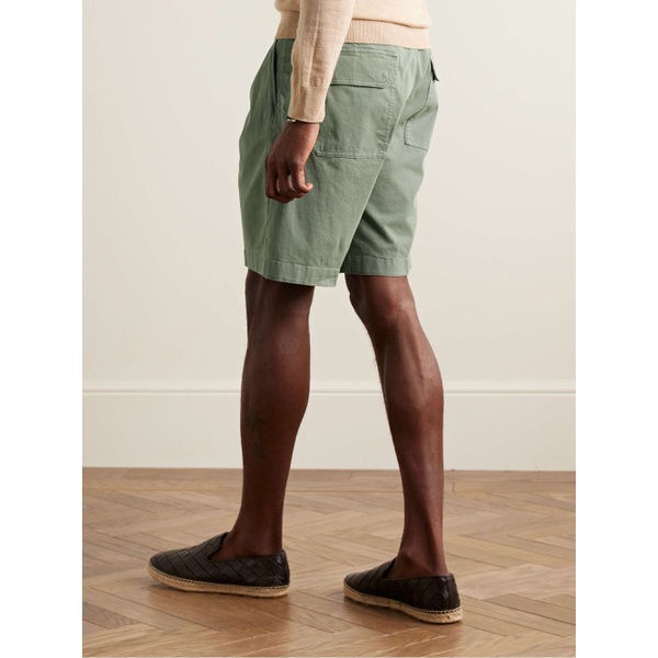  CANALI Straight-Leg Pleated Cotton-Blend Twill Bermuda Shorts 1647597322975402