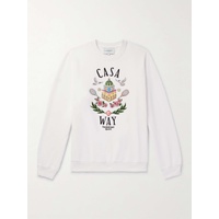 카사블랑카 CASABLANCA Casa Way Embroidered Organic Cotton-Jersey Sweatshirt 1647597315091508