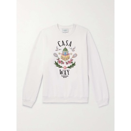 카사블랑카 CASABLANCA Casa Way Embroidered Organic Cotton-Jersey Sweatshirt 1647597315091508