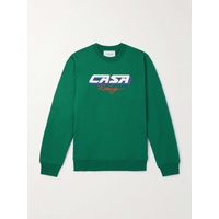 카사블랑카 CASABLANCA Casa Racing 3D Logo-Appliqued Organic Cotton-Jersey Sweatshirt 1647597328571602