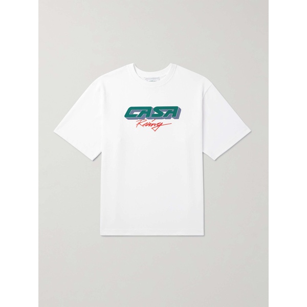  카사블랑카 CASABLANCA Casa Racing 3D Logo-Appliqued Cotton-Jersey T-Shirt 1647597328571620