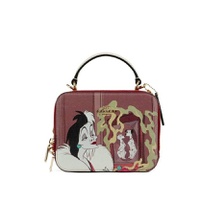 COACH Disney Cruella Motif Crossgrain Leather Box Crossbody Womens Handbag 7190272901252