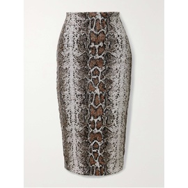 COMMANDO Snake-effect sequined stretch-jersey midi skirt 790773905