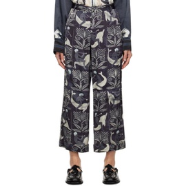 COMMAS Navy Printed Trousers 241583M191005