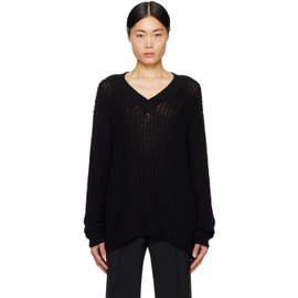 COMMAS Black V-Neck Sweater 241583M206001