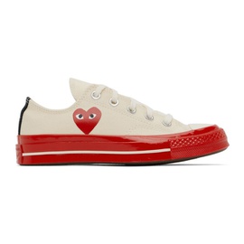 COMME des GARCONS PLAY 오프화이트 Off-White & Red 컨버스 Converse 에디트 Edition Chuck 70 Sneakers 222246M237001