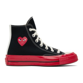 COMME des GARCONS PLAY Black & Red 컨버스 Converse 에디트 Edition PLAY Chuck 70 High-Top Sneakers 231246F127000