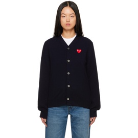 COMME des GARCONS PLAY Navy Heart Patch Cardigan 232246F095007