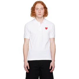 COMME des GARCONS PLAY White Heart Patch Polo 232246M212005