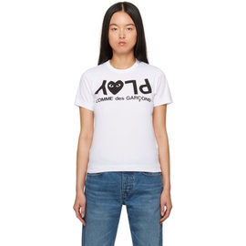 COMME des GARCONS PLAY White Printed T-Shirt 232246F110016