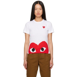 COMME des GARCONS PLAY White Half Heart T-Shirt 232246F110015