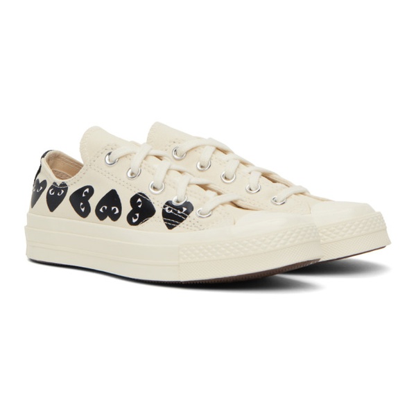  COMME des GARCONS PLAY Beige 컨버스 Converse 에디트 Edition Chuck 70 Multi Heart Sneakers 232246F128003