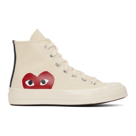 COMME des GARCONS PLAY 오프화이트 Off-White 컨버스 Converse 에디트 Edition Chuck 70 Hi Sneakers 222246F127005