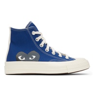 COMME des GARCONS PLAY Blue 컨버스 Converse 에디트 Edition Half Heart Chuck 70 High Sneakers 221246F127003