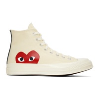 COMME des GARCONS PLAY 오프화이트 Off-White 컨버스 Converse 에디트 Edition Chuck 70 High Top Sneakers 232246F127001
