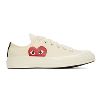 COMME des GARCONS PLAY 오프화이트 Off-White 컨버스 Converse 에디트 Edition Chuck 70 Low Top Sneakers 232246F128001