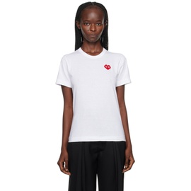 COMME des GARCONS PLAY White Invader 에디트 Edition Heart T-Shirt 232246F110011