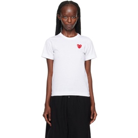 COMME des GARCONS PLAY White Double Heart T-Shirt 231246F110020