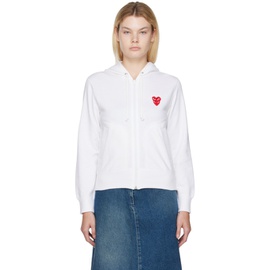 COMME des GARCONS PLAY White Layered Heart Patch Hoodie 222246F097000