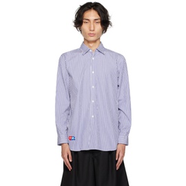 COMME des GARCONS PLAY Blue & White Invader 에디트 Edition Shirt 232246M192001