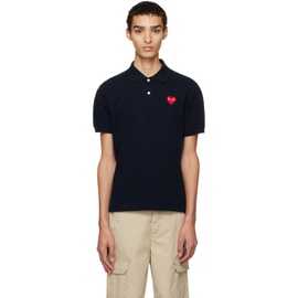 COMME des GARCONS PLAY Navy Heart Polo 222246M212007