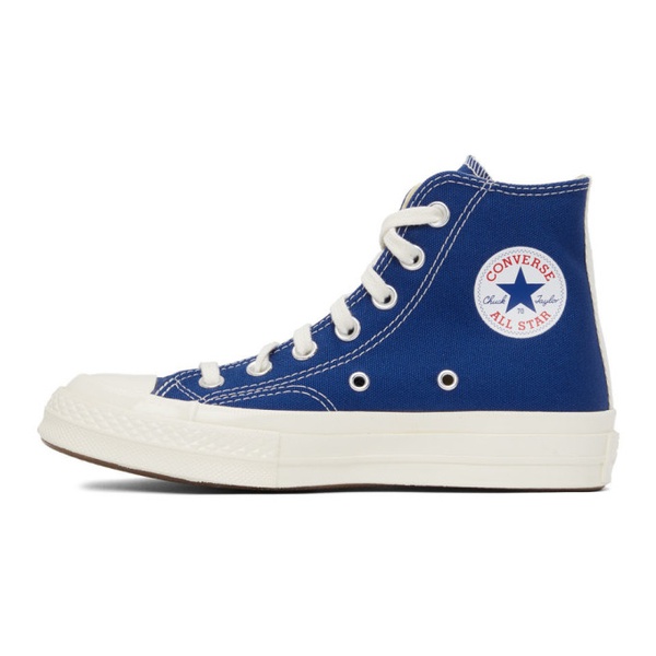  COMME des GARCONS PLAY Blue 컨버스 Converse 에디트 Edition Half Heart Chuck 70 High Sneakers 212246F127006