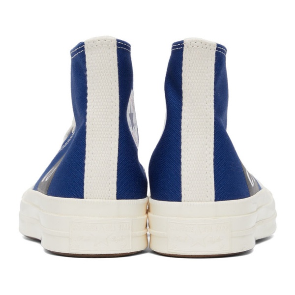  COMME des GARCONS PLAY Blue 컨버스 Converse 에디트 Edition Half Heart Chuck 70 High Sneakers 212246F127006