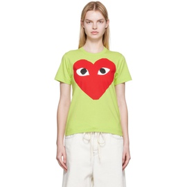 COMME des GARCONS PLAY Green Big Heart T-Shirt 222246F110041