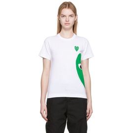 COMME des GARCONS PLAY White Heart Patch T-Shirt 222246F110030